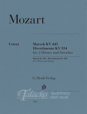 March K. 445; Divertimento K. 334 for 2 Horns and Strings